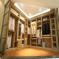 Wholesale Bedroom Furniture Armoire L Shape Wooden Wardrobe
