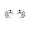 alibaba china manufacturer 925 silver lovely dolphin shape cz earrings