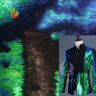 Two Side Color Changing Reversible Sequin Embroidery Fabric