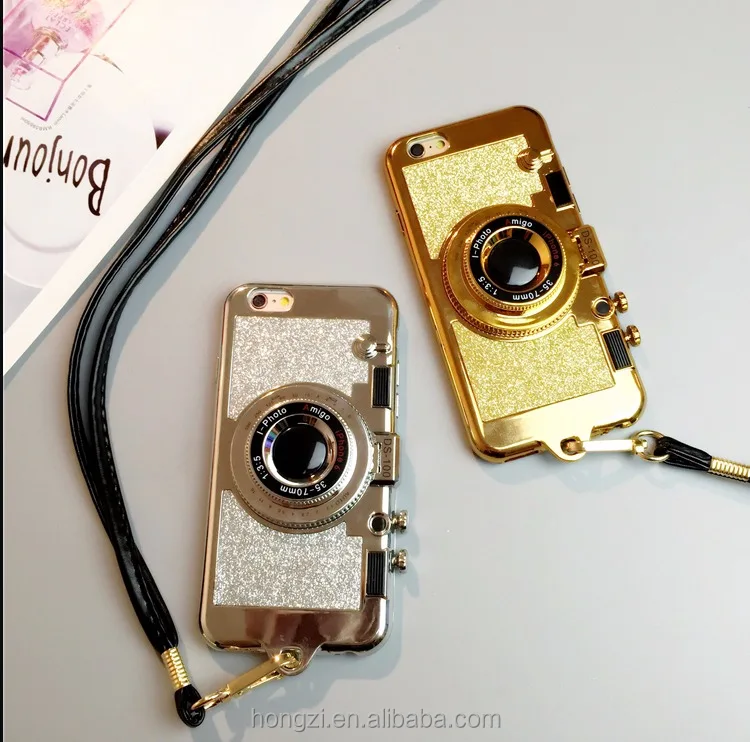 Luxury 3D Retro Camera Phone Case for Iphone 6 6s 6Plus 7 7plus 8 case cute glitter soft tpu Case with Lanyard Back Cover
Luxury 3D Retro Camera Phone Case for Iphone 6 6s 6Plus 7 7plus 8 case cute glitter soft tpu Case with Lanyard Back Cover