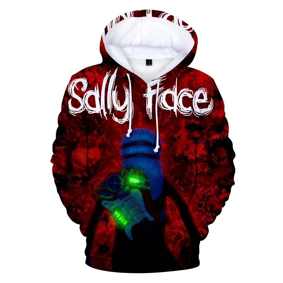 

Hot game sally face kpop custom 3D hoodie printing for men and women hip hop autumn winter.
