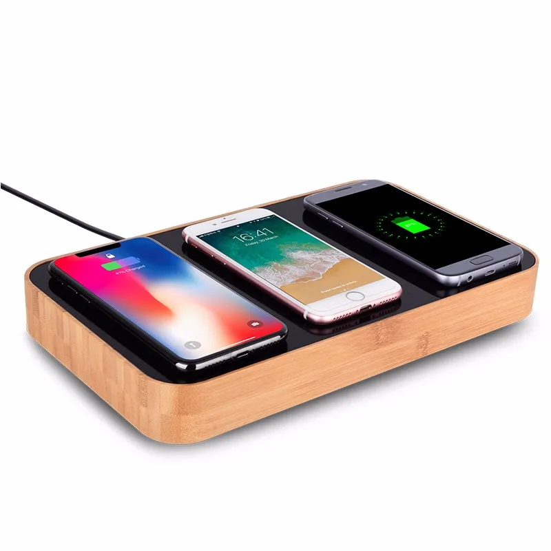 Bamboo Wireless Charger, 3 in 1 Wireless Charger 
Bamboo Wireless Charger, 3 in 1 Wireless Charger
