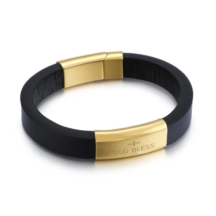 Fashion Genuine Leather Bracelet High Quality Gold Stainless Steel Bracelet Custom Personalized Message Bracelet Jewelry For Men, Customized color
Fashion Genuine Leather Bracelet High Quality Gold Stainless Steel Bracelet Custom Personalized Message Bracelet Jewelry For Men, Customized color