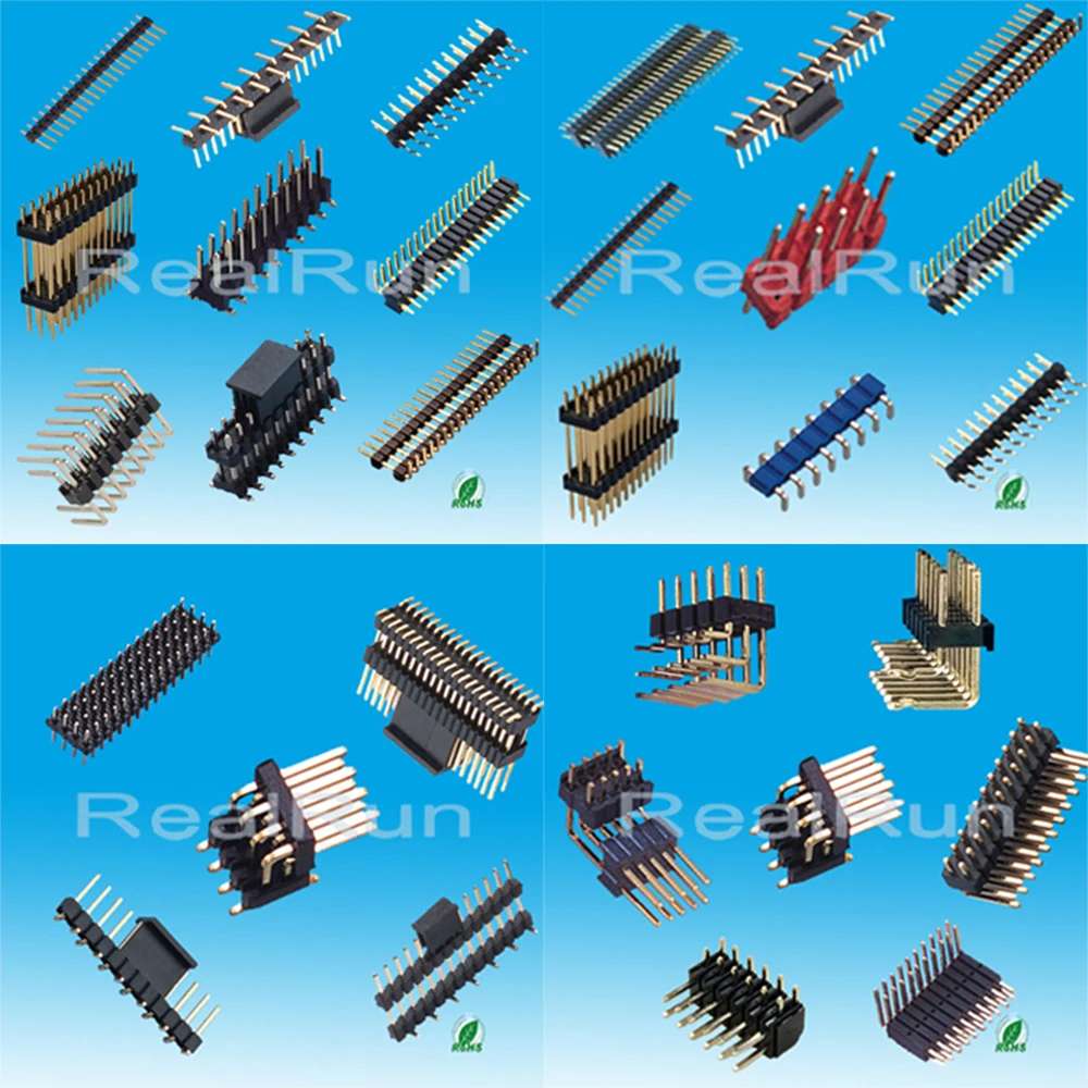 Realrun Supplier 3.96mm /5.08mm Pitch Female Header Connector Smd /180 /90 /u Type Pcb Terminal