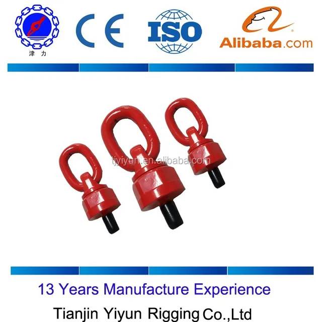 G80 alloy steel lifting points and and Swivel eye bolt with ring