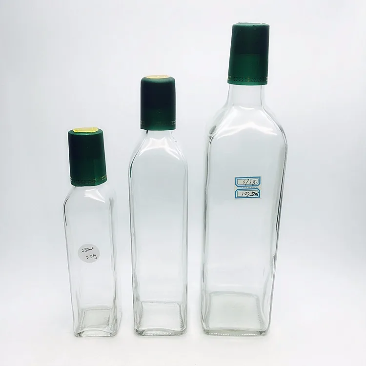 Decorative 100ml 250ml 500ml 750ml 1liter Clear Glass Cooking Oil