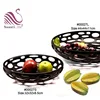 Classic Large Size Hollow Out Wood Effect Black Resin Fruit Bowls For Home and Garden Decor