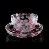 HOT Sale Round Red Rose Pattern glass bowl
