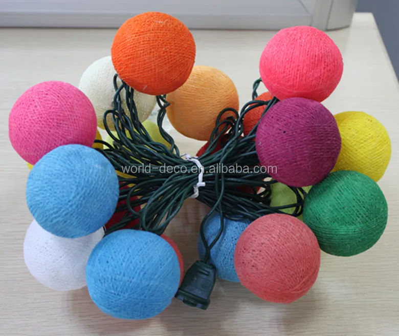 cotton ball garland / popular cotton ball party light / hot sale