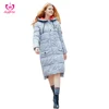 New winter coat down jacket plus long paragraph over knee cold hooded thickening ladies fancy long coat winter