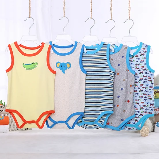 Good price Newborn baby clothes sleeveless summer 100% cotton baby one-piece baby romper, As pictures 
Good price Newborn baby clothes sleeveless summer 100% cotton baby one-piece baby romper, As pictures
