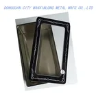 Black delicate square biscuits tin gift box with clear window lid