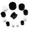 White & Black Acrylic Ear Tunnel Plug Simple Styles Ear Gauges Piercing Double Curved Saddle Expander Stretcher Body Jewelry