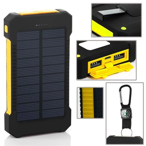 Waterproof Rohs 10000mah Li-polymer Battery Led Night Light Popular Solar Mobile Cell Phone Power Bank Mobile Solar Charger - ANKUX.COM