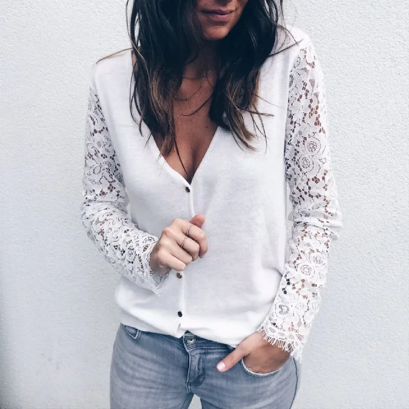 Womens Boho Beach Lace Tops and Blouses Elegant Ladies hollow out Long Sleeve Shirt Autumn Dames Blouse grace feminina, As the pictures shown
Womens Boho Beach Lace Tops and Blouses Elegant Ladies hollow out Long Sleeve Shirt Autumn Dames Blouse grace feminina, As the pictures shown