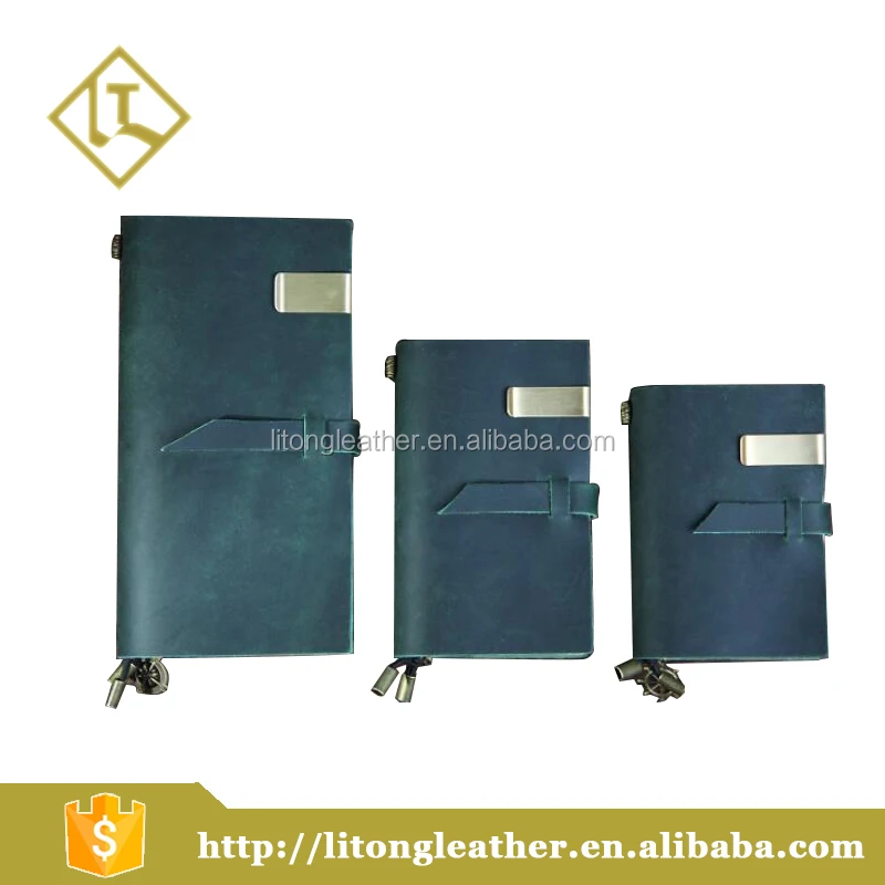 high-grade oil wax leather notebook business diary notebook with