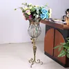 YG3019 garden decorative floor 85cm tall wrought wire with glass water plant big flower vase large floor vase