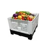 Heavy duty large vented food grade pallet crates plastic folding fruit bins for sale