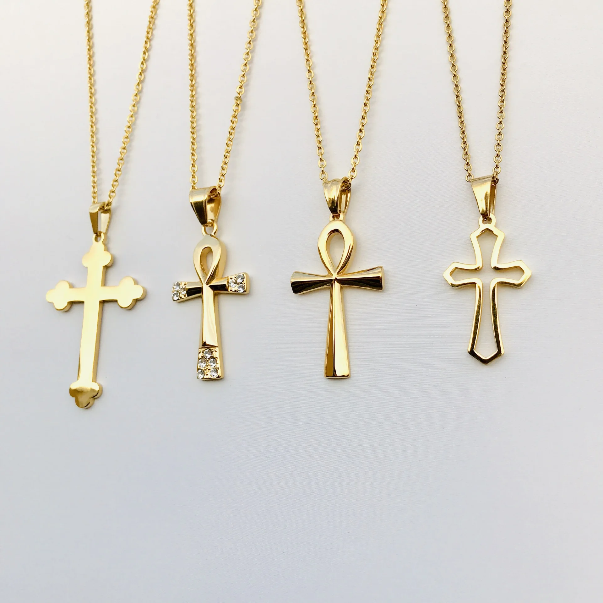 Delicate IP Gold Cross Stainless Steel Necklace Polished Cross Pendant Necklace
Delicate IP Gold Cross Stainless Steel Necklace Polished Cross Pendant Necklace