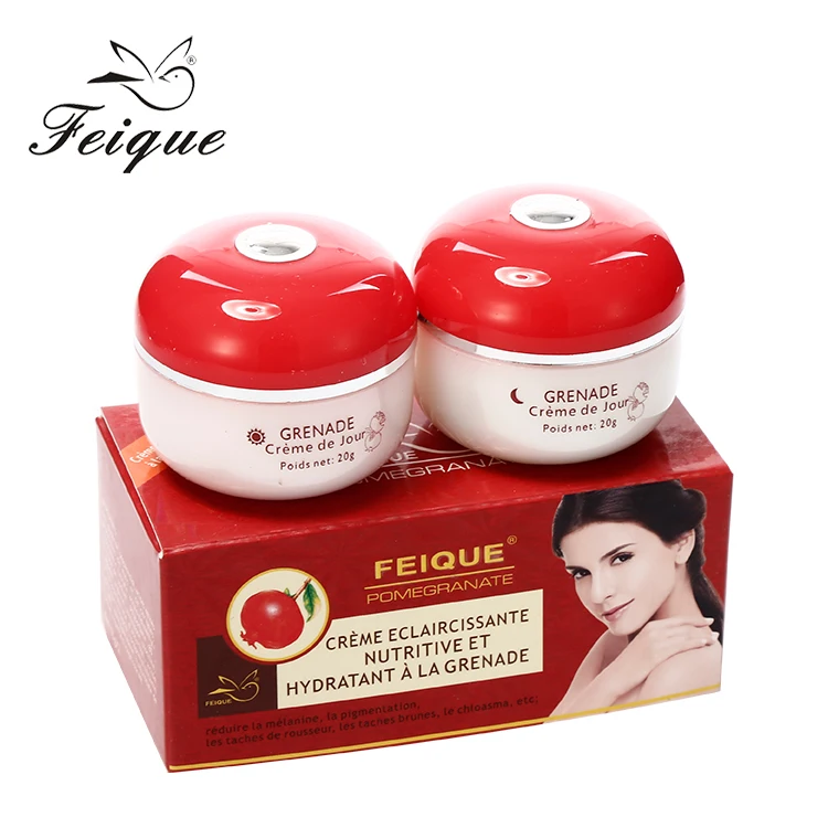 Pomegranate beauty whitening cream in france face dark spot removing whitening cream, Day cream:white/night cream:yellow
Pomegranate beauty whitening cream in france face dark spot removing whitening cream, Day cream:white/night cream:yellow