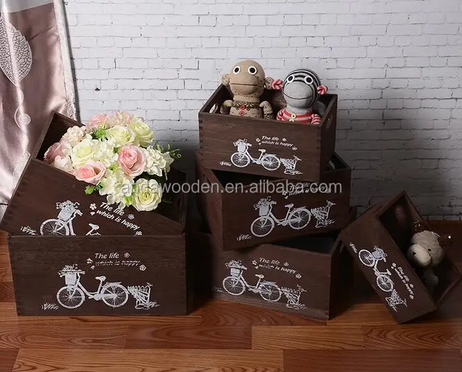 customized vintage wood crate,cheap wooden box