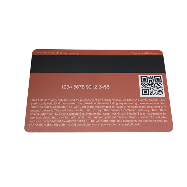 barcode pvc/plastic backer loyalty card/promotional gifts card