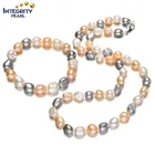 10-11mm latest design freshwater pearl necklace set jewelry baroque multicolor pearl set