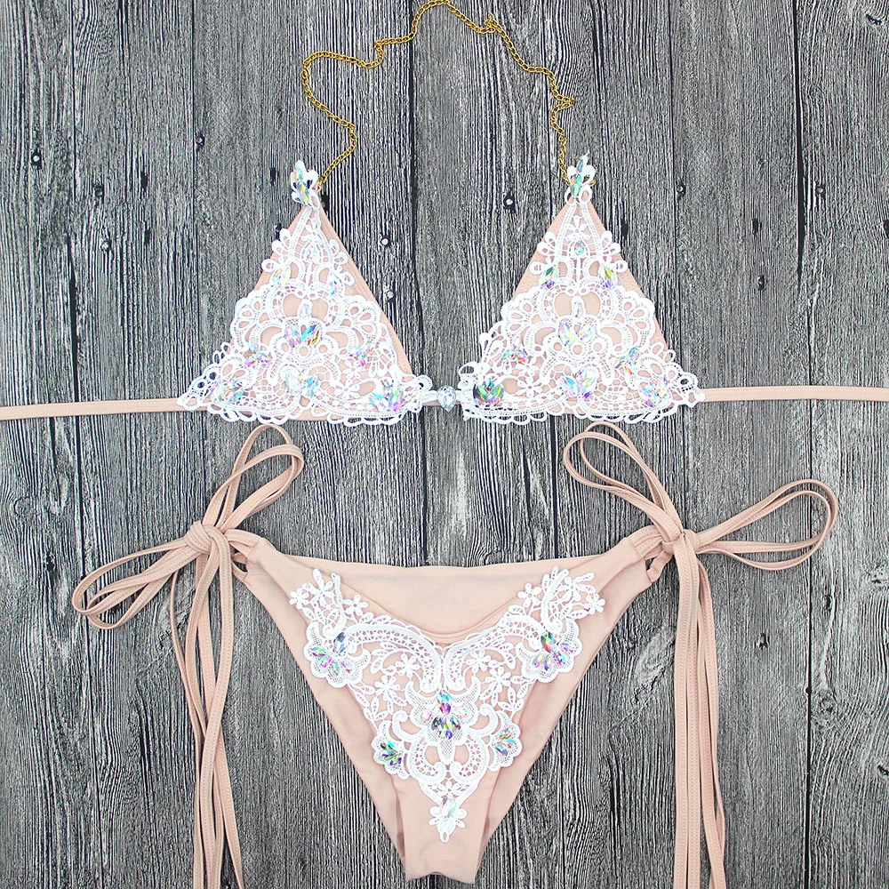 2019 Diamond Lace Flesh Colored Boutique Bikini Buy Diamond Bikinis