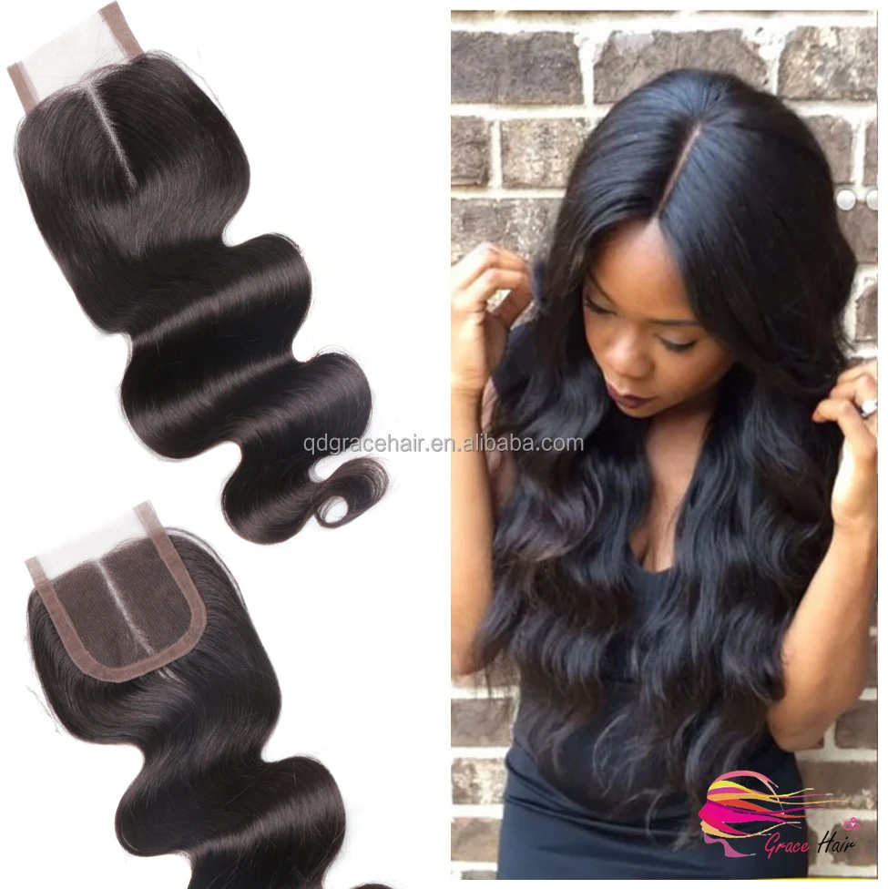 100% virgin brazilian hair lace top closure with middle part silk base lace frontal closure