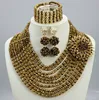 2018 Indian Bridal Jewelry Sets Gold Wedding Costume Jewelry Big Balls Jewellery Set Crystal African Necklace