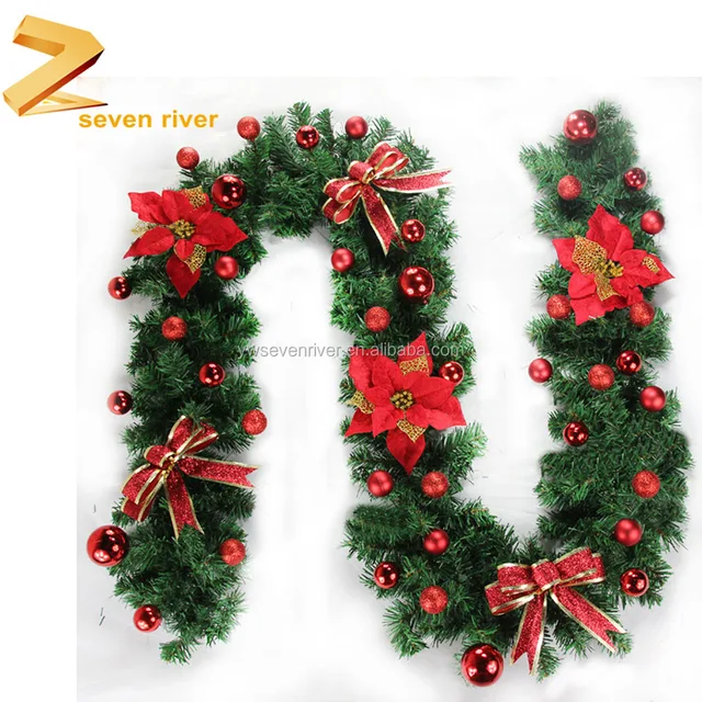 factory artificial christmas garland christmas wreath for door