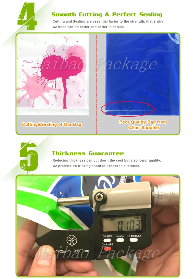 Custom Gravure Printing Bio Degradable Plastic Bag Wholesale