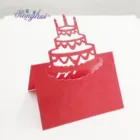 Colorful Love Heart Design Place Name Card Laser Cut Customizable Wedding Table Card