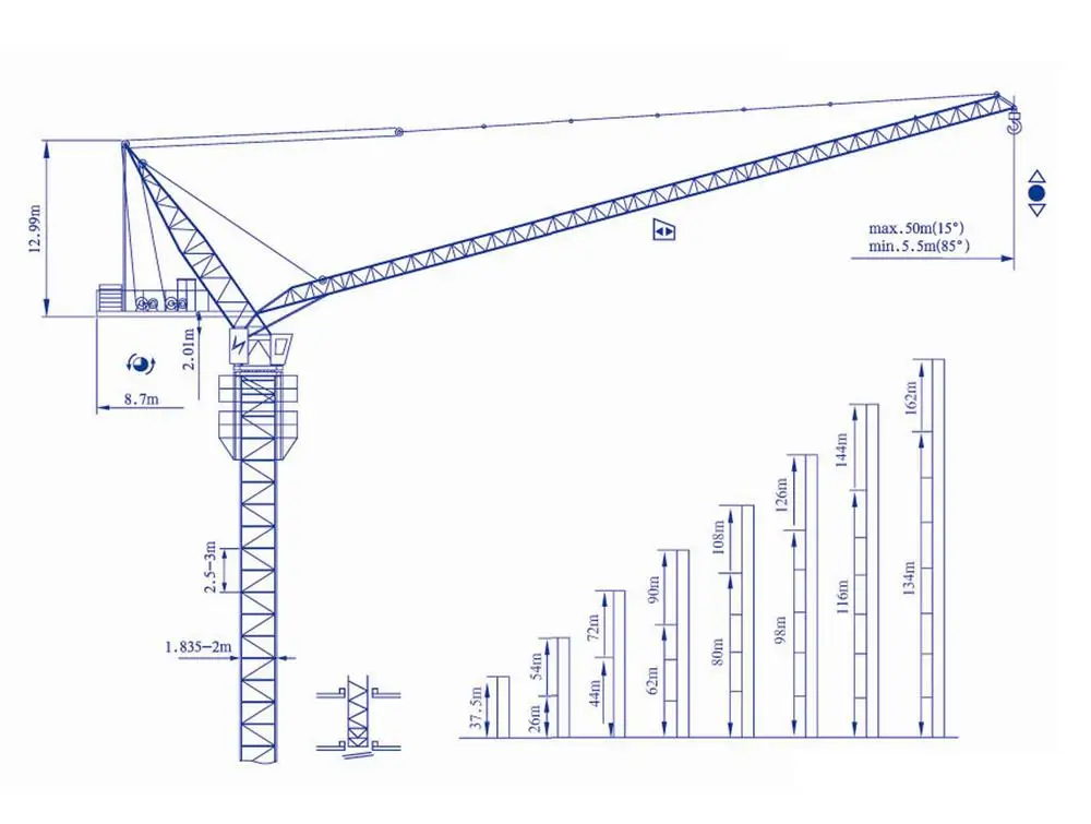 Luffing Jib Tower Crane Lifting Capacity 10ton Buy Tower Crane,Jib