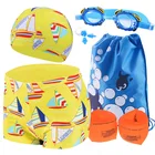 Good Quality Short Bikini 5 Piece Set Boy In Swimsuit