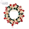 Pack of 6pcs Cute Crystal Diamond enamel Christmas Jewelry Gift Pins Set