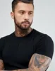ZY 2018 man wholesale muscle fit longline short sleeve gym bodybuilding sports black t shirt in bulk