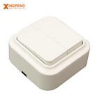 Ce Switch 10a Wall Europe Electric Surface Mounting Wall Switch 2 Gang 1way Or 2way 10A Switch with Indicator