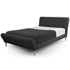 New Product Hot Sale Dark Gray Double Fabric Luxury Round Crank Mdf Single Bed