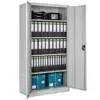 Storage Cupboard Filing Cabinet Grey | Shelves 2-Door and Lock System - Different Sizes - (180x90 x 40 cm | KeNing-F019)