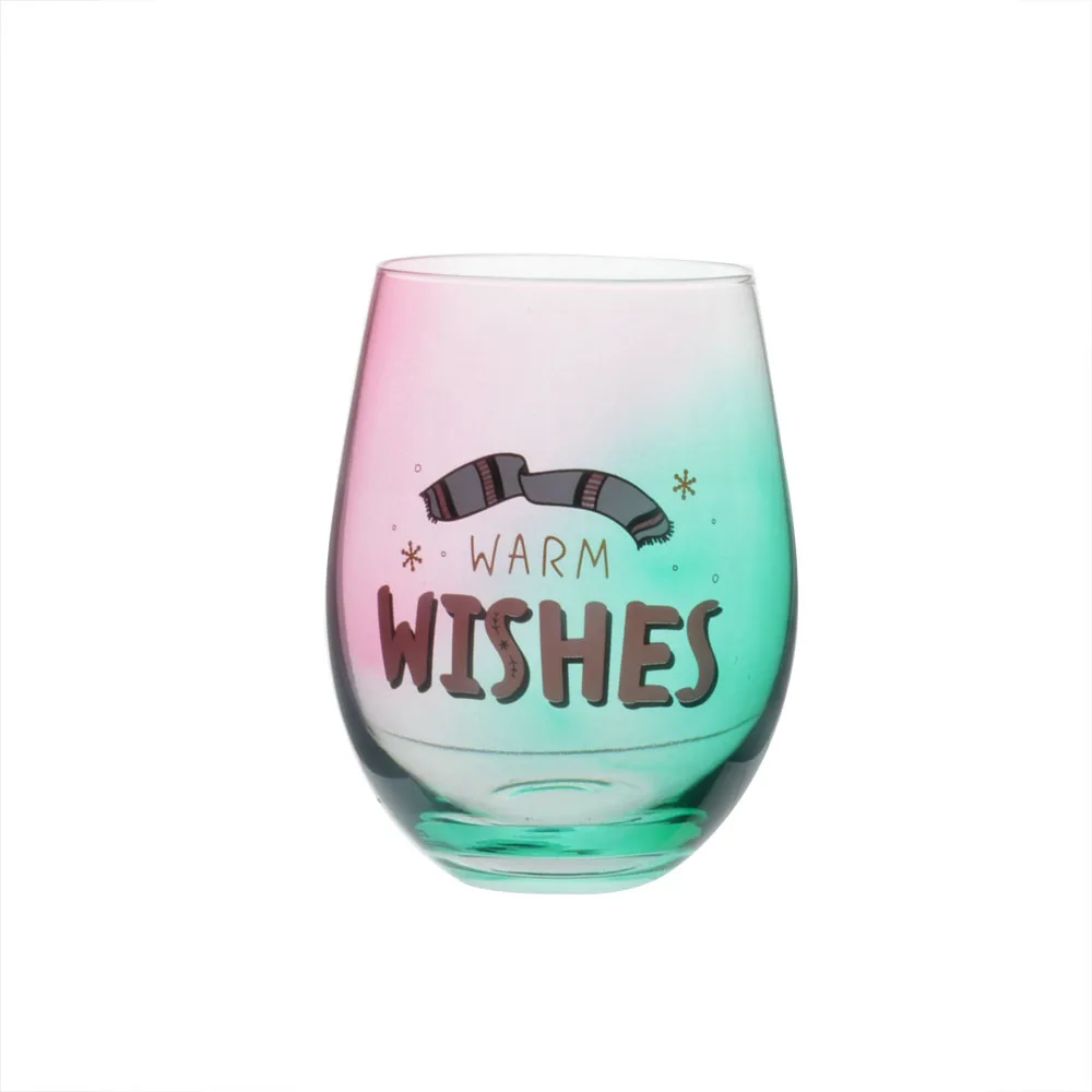 oem/odm colored printing stemless glass with custom various