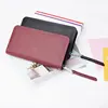Europe fashion style long zip wallet for ladies, Pu leather women purse clutch