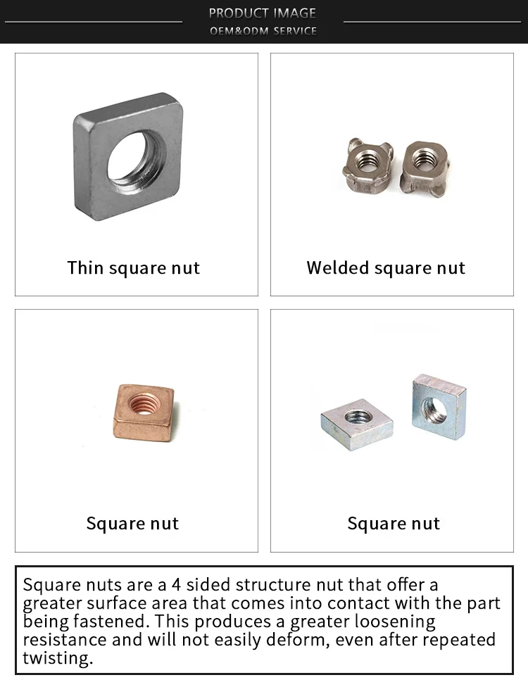 chuanghe m4 m5 m6 m10 m12 square lock cage nut