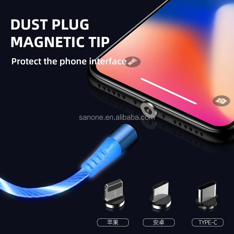 Magnetic 3in1 Aluminum Alloy 1m Android Mobile Phone Micro Usb Charging Cable for Huawei - ANKUX.COM