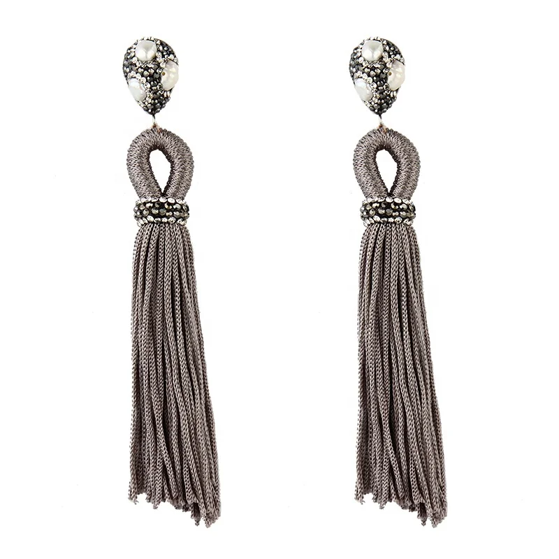 Wholesale Latest Design Bohemian Handmade Crystal Long Tassel Stud Earring, Colors
Wholesale Latest Design Bohemian Handmade Crystal Long Tassel Stud Earring, Colors