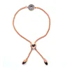 GLB007 Custom different logo rose gold jewelry bracelet wholesale brass tennis adjustable heart slider pendant bangle