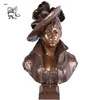 wholesale cheap price famous resin bronze roman female girl mannequin head with hat bust statue for sale BSG-232