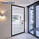 Main entry modern Design soundproof aluminum pivot glass door with frame