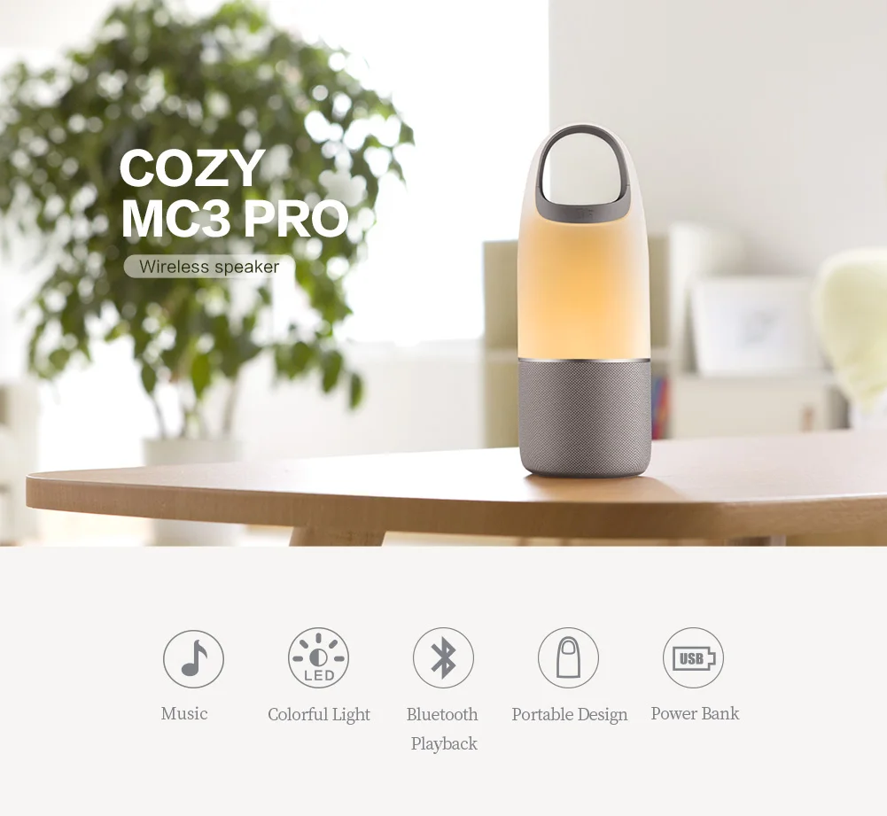 Nillkin MC3 led wireless bluetooth speaker with power bank and TF Card colorful music light 4.2 Bluetooth - ANKUX.COM