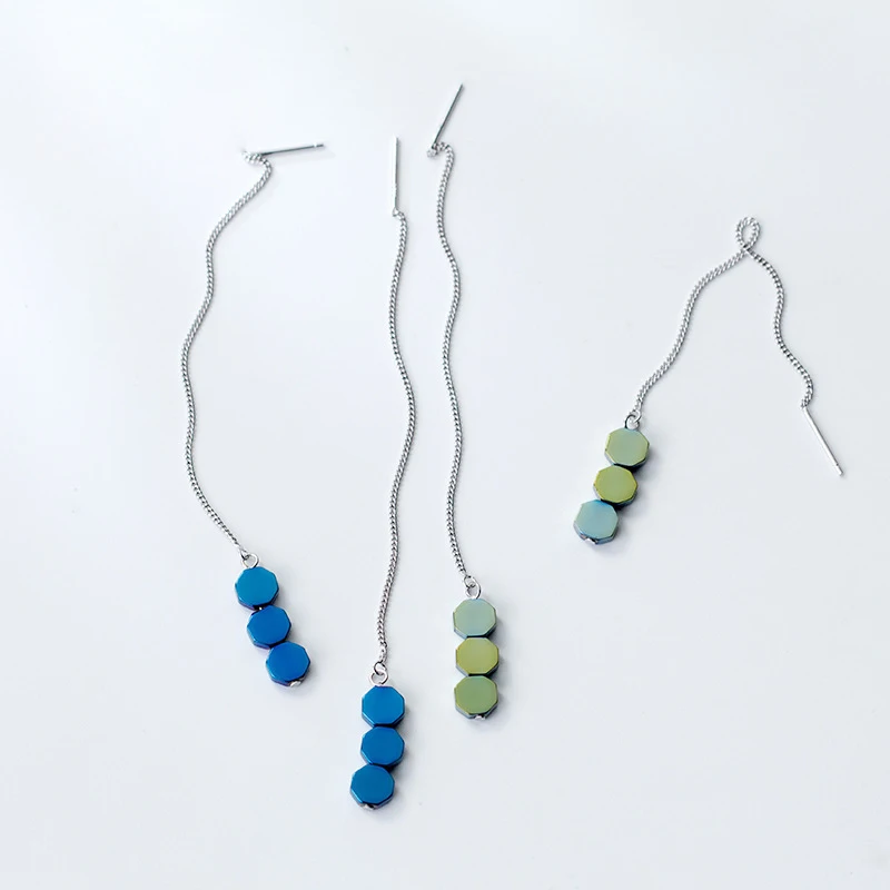 100% Genuine 925 Sterling Silver Long Polygon Square Blue Green Ear Line Stud Earrings For Women Jewelry
100% Genuine 925 Sterling Silver Long Polygon Square Blue Green Ear Line Stud Earrings For Women Jewelry